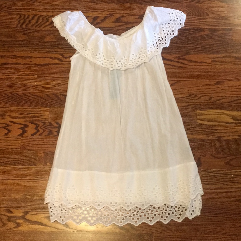 NWT White eyelet swim coverup.